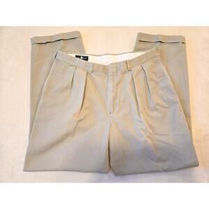 Sz 38x32 Men's HUNT CLUB Pleated Front Khaki Pants